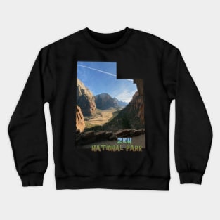 Utah State Outline - Zion National Park Crewneck Sweatshirt